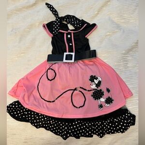 Girls 50’s Poodle Cutie Costume. 50’s Girl Costume. Size M (3-4T). Perfect Cond
